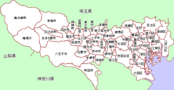 画像：東京都地図